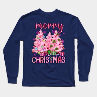 Merry Christmas pink Christmas Long Sleeve T-Shirt